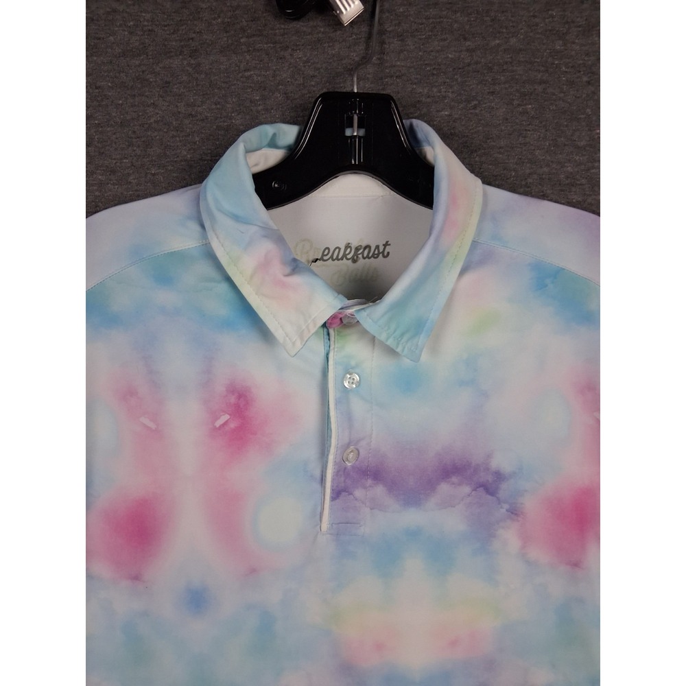 RSVLTS Breakfast Club Mens Polo M Multi Tie Dye‎ Golf Preppy Casual Performance